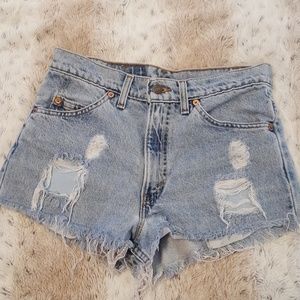 Distressed Levi's shorts